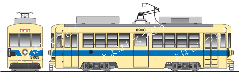 3203号車 青帯仕様電車 イメージ図
